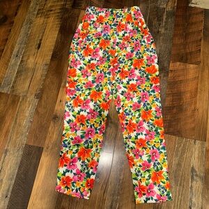 Zara Floral High-Waisted Pants